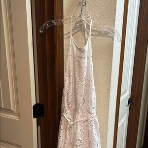 Time and Tru White Sleeveless Halter Sundress